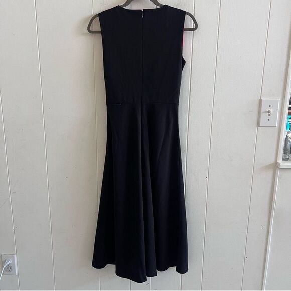 NWT Halston Fit &. Flare Black Midi Dress - Picture 6 of 13